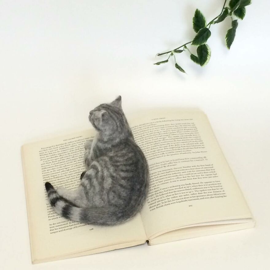 Japanese Artist Creates Cute, Realistic Cats With Felted Wool (Interview)