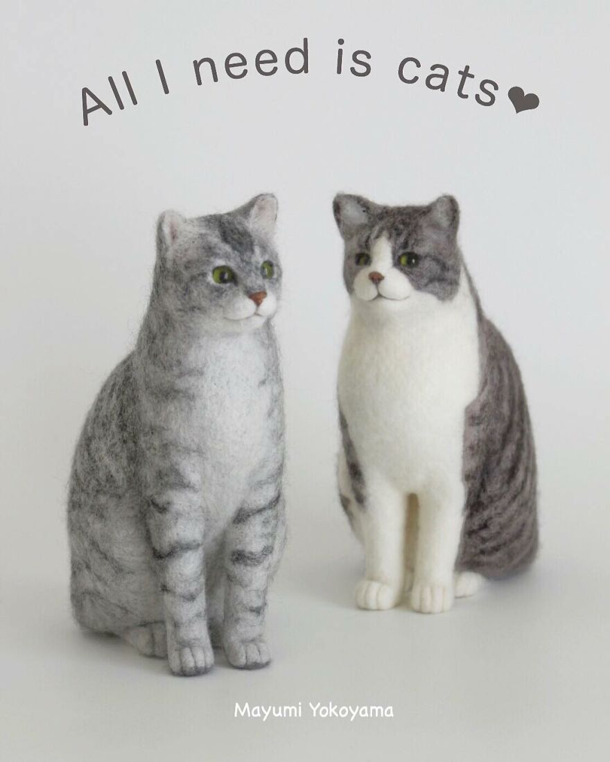 Japanese Artist Creates Cute, Realistic Cats With Felted Wool (Interview)