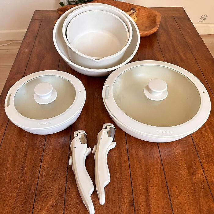 People's Beloved Cookware Set With Removable Handles For Effortless Storage - Nonstick Magic For Your Delicious Creations!