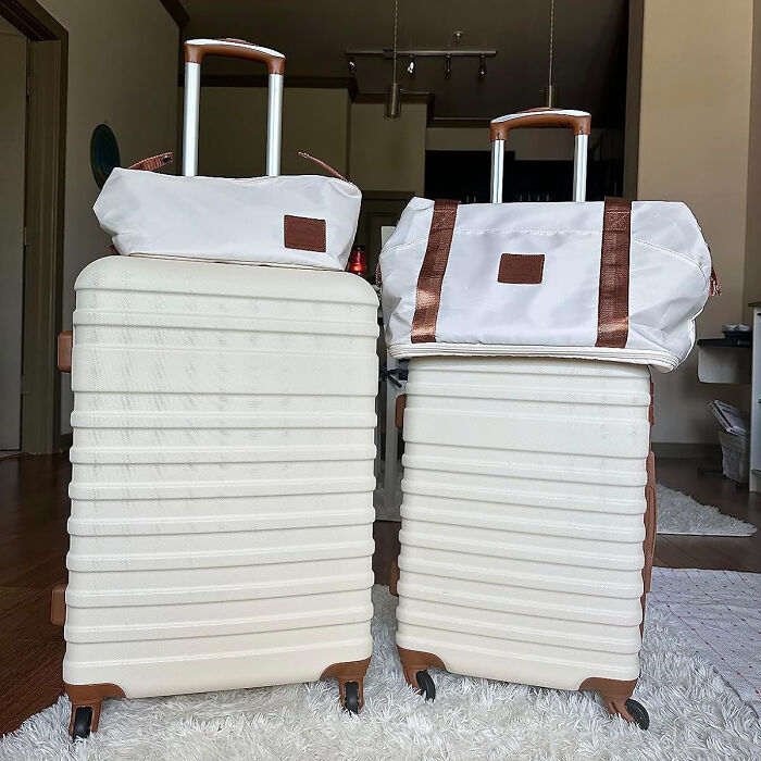 Embark On A Stylish Journey With Coolife 3-Piece Suitcase Set - Ultimate Convenience, TSA Lock And Smooth Spinner Wheels!