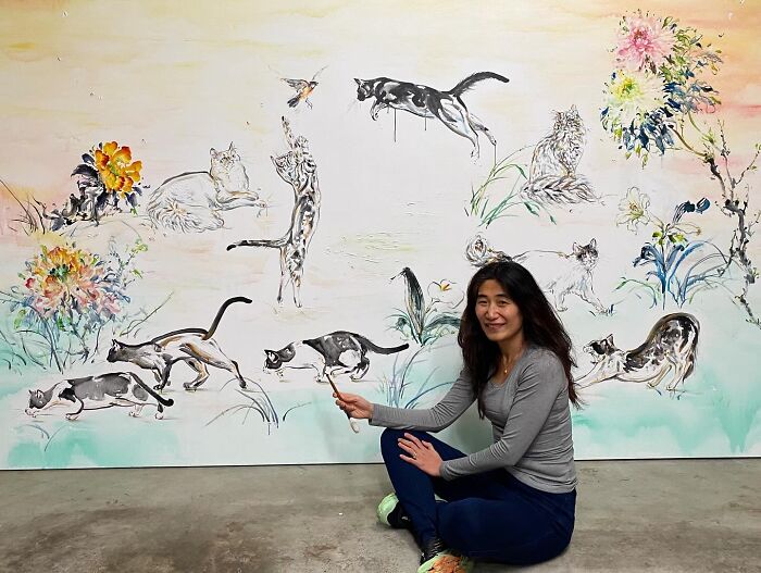The Largest Cat Painting In The World Is Getting Even Bigger (14 Pics)