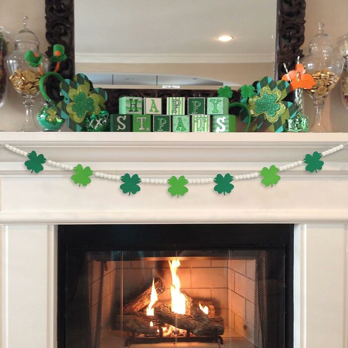Chic Shamrock And Wood Bead Garland For Enchanting St. Patrick's Day Vibes!