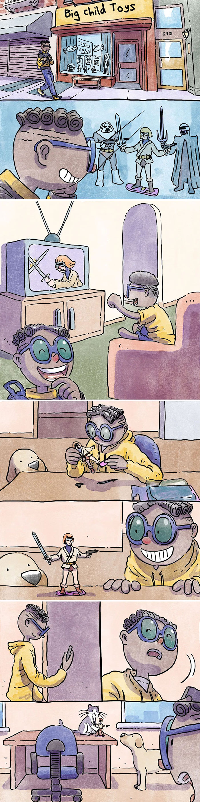 5 Emotivos cómics sobre la vida con un perro y un gato, por Ademar Vieira