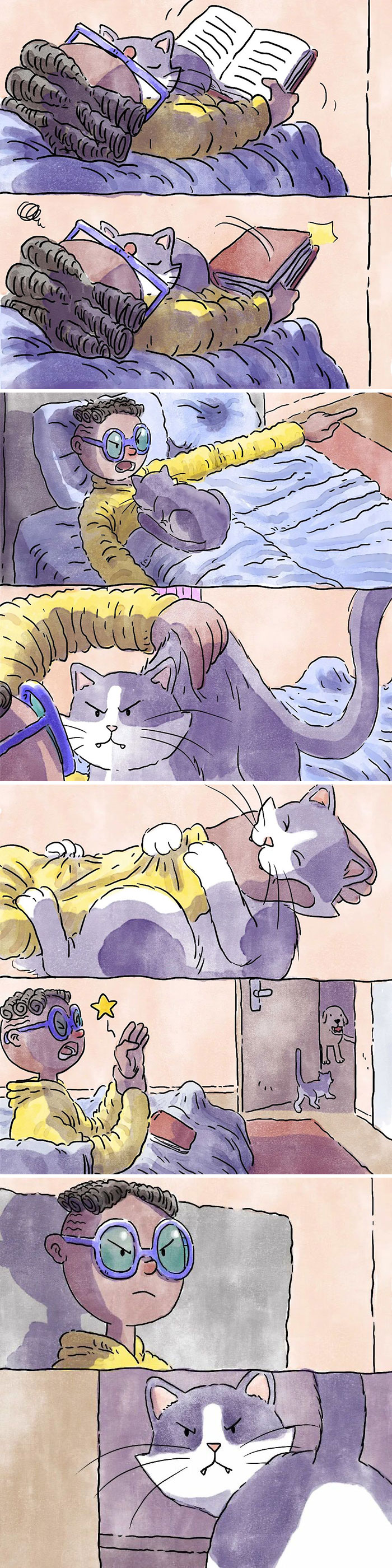 5 Emotivos cómics sobre la vida con un perro y un gato, por Ademar Vieira