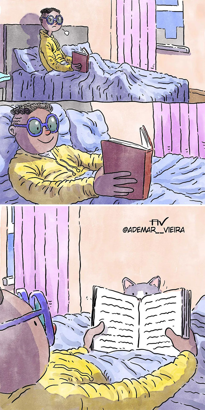 5 Emotivos cómics sobre la vida con un perro y un gato, por Ademar Vieira