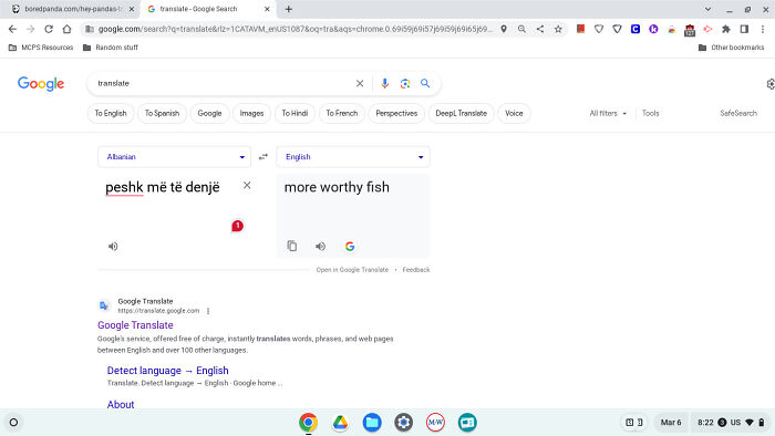 I Put In "Ornamental Fish"