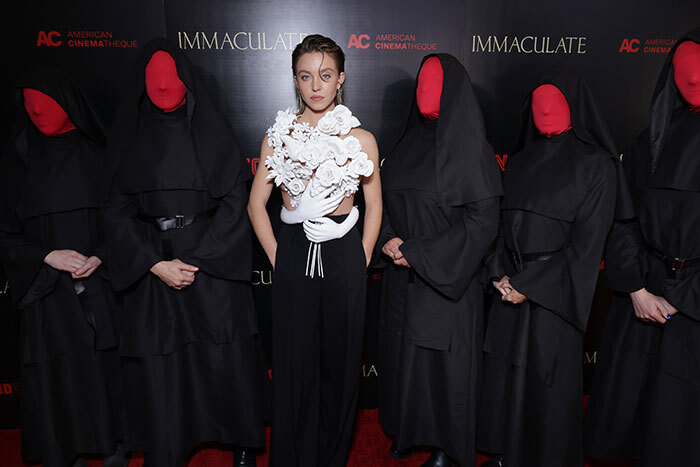 Sydney Sweeney&rsquo;s Sculptural Top Called Work Of Art As She Stuns On Red Carpet With Grandmothers