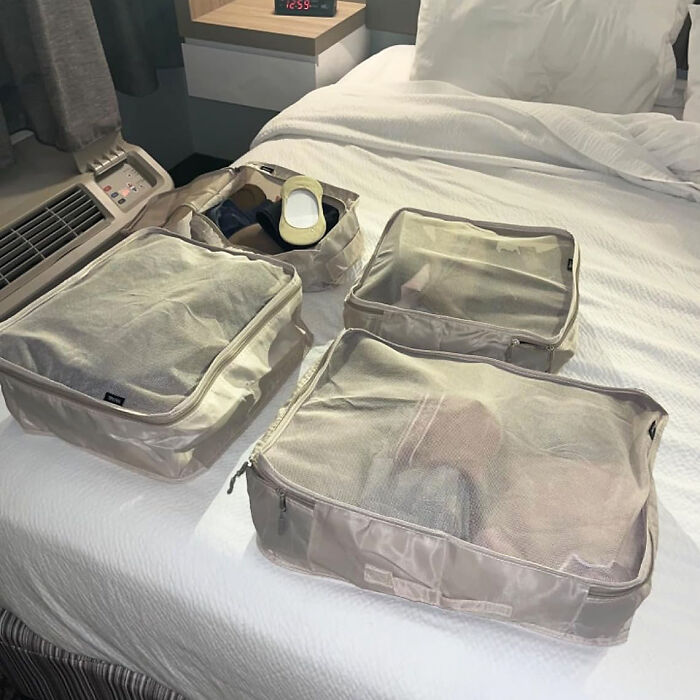 Pack Like A Pro: 8-Piece Set Of Lightweight Travel Luggage Organizers With Shoe Bag, Toiletry Bag & Laundry Bag!