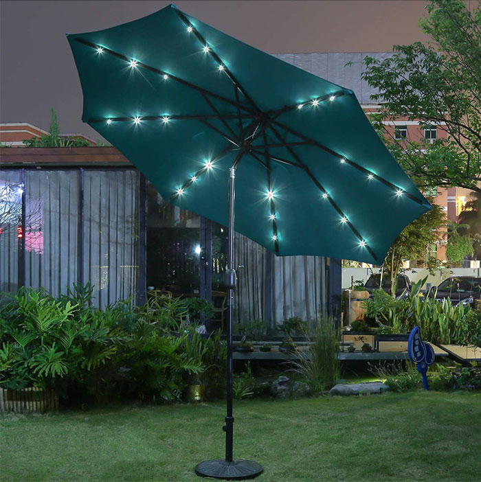  A Solar LED Patio Umbrella To Add That ~Glow~ To Your Evenings And Some Sun-Shield During The Day