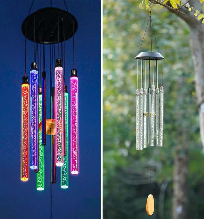 Add Magic To Your Garden With These Solar Wind Chimes That Change Color And Create Soothing Sounds