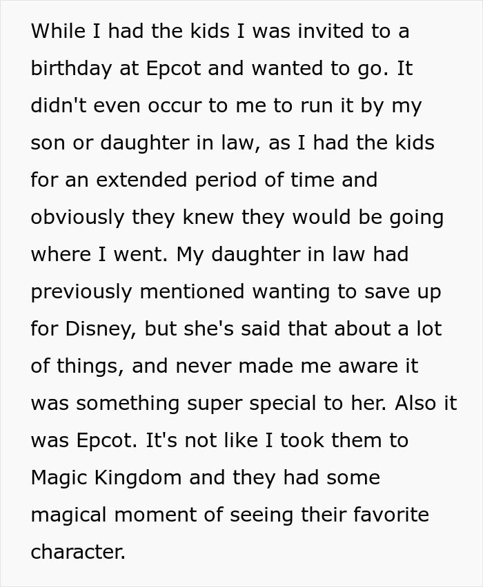 Entitled DIL Demands Grandma Babysit Her Kids For 5 Days, Gets Angry When Kids Are Taken To Disney Entitled DIL Demands Grandma Babysit Her Kids For 5 Days, Gets Angry When Kids Are Taken To Disney
