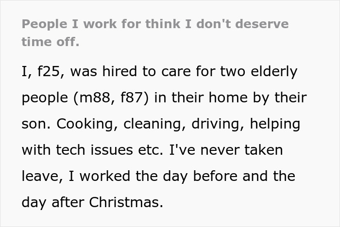 Entitled Elderly People Don't Want Caretaker To Take Time Off For Her Wedding