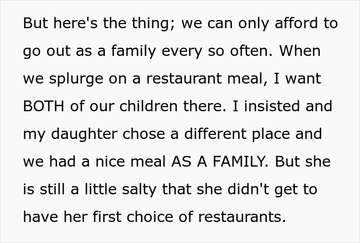 Mom Asks Daughter To Choose Another Restaurant Because Her Brother Can’t Eat There, Gets Slammed Mom Asks Daughter To Choose Another Restaurant Because Her Brother Can’t Eat There, Gets Slammed
