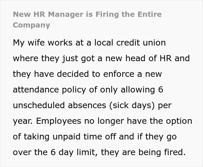Company Grapples With Mass Departures Due To Insane Sick Day Restrictions By New HR