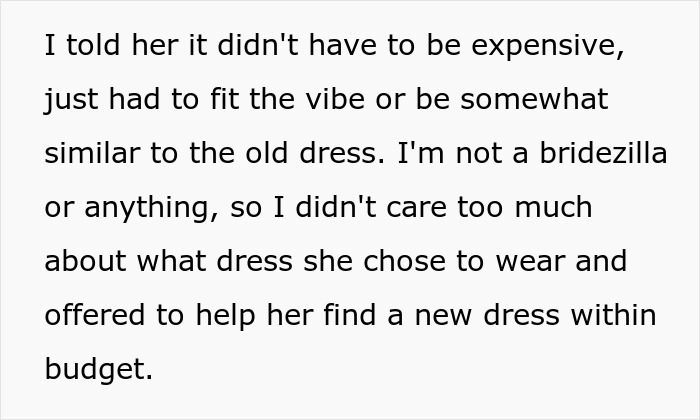 Bride Refuses To Buy Bridesmaid A New Dress Because She Gained Weight, Asks If She's In The Wrong