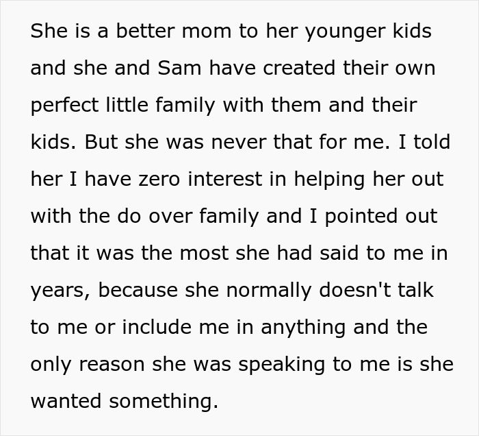 Mom Asks Favor From Firstborn After Abandoning Her For Her New Family, Gets A Cold Hard No Mom Asks Favor From Firstborn After Abandoning Her For Her New Family, Gets A Cold Hard No