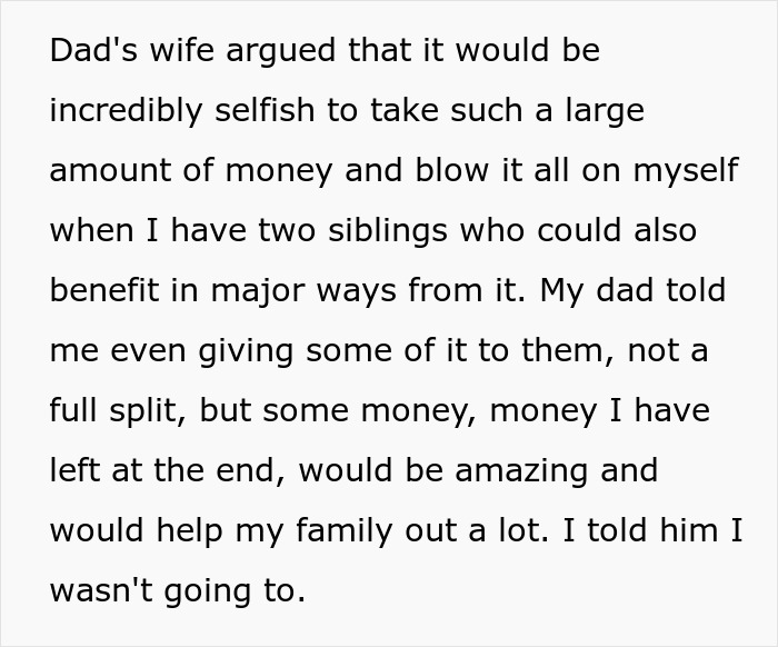 Parents Expect Son To Share His Huge Inheritance With Half-Siblings, Can't Believe He Won't Parents Expect Son To Share His Huge Inheritance With Half-Siblings, Can't Believe He Won't