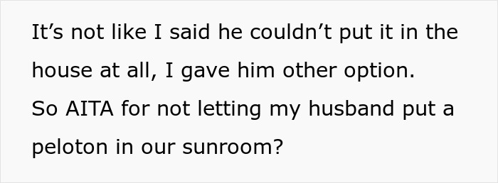 Woman Doesn&rsquo;t Let Husband Invade Her Personal Corner At Home With His Peloton, Drama Ensues