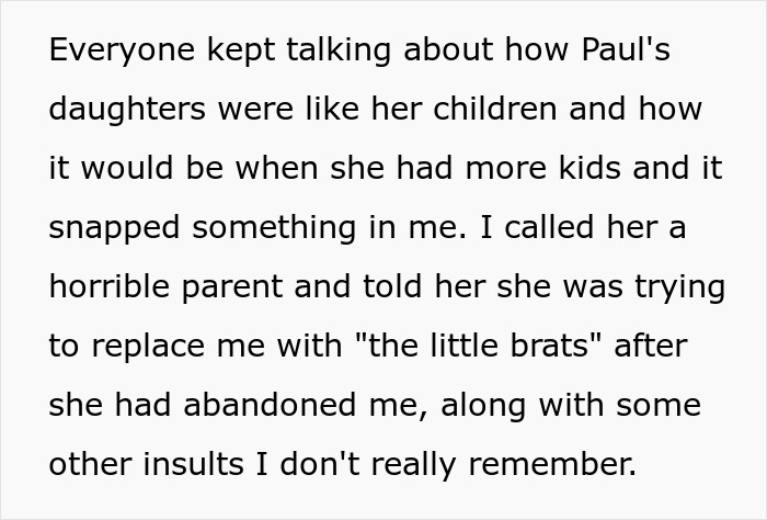 Text excerpt describing a teen still hurt six years after mom abandoned him and lashing out at her engagement party.