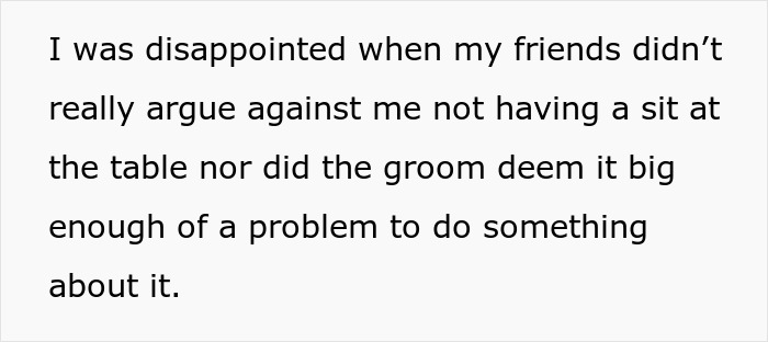 Person Attends 'Best Friend's' Wedding, Finds No Saved Seat For Them At The Reception