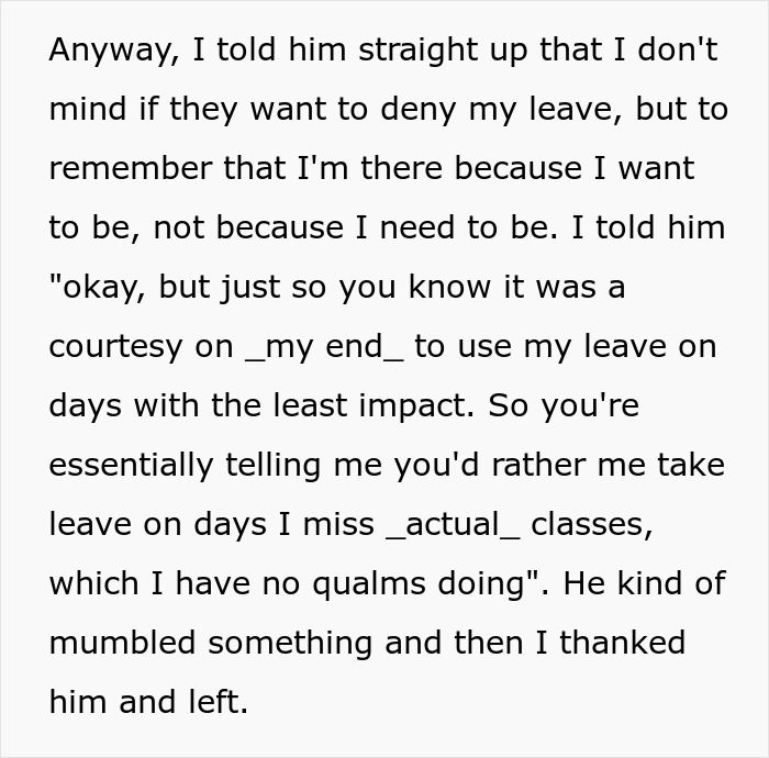 &ldquo;I Plan To Use All Of Them&rdquo;: Teacher Maliciously Complies With A Ridiculous Rule For Time Off