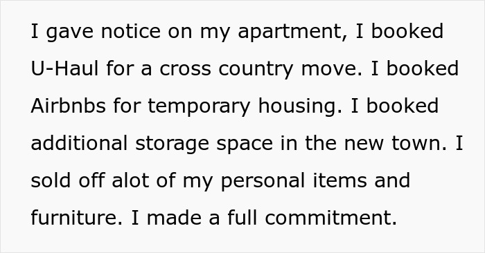 Man Urged To Lawyer Up And Make Company Pay For Making Him Move 1,700 Miles For Nothing