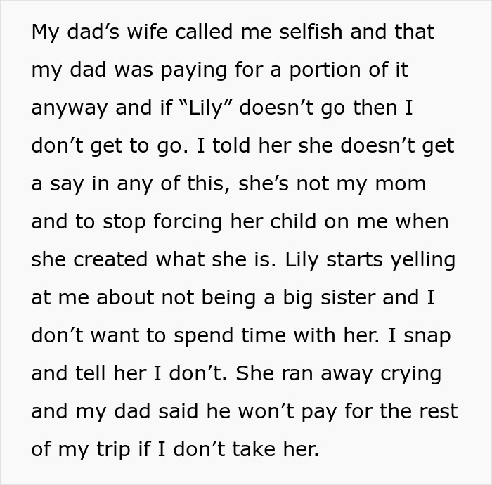 Dad Demands Daughter Take Spoiled Stepsister On Her Graduation Trip, She Moves Out Instead Dad Demands Daughter Take Spoiled Stepsister On Her Graduation Trip, She Moves Out Instead