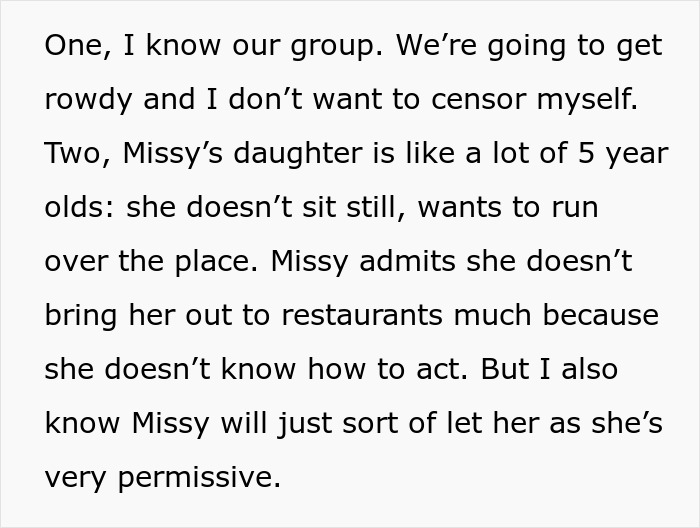 "[Am I The Jerk] For Telling My Friend She Can&rsquo;t Come If She Brings Her Kid"