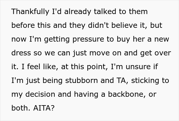 Bride Refuses To Buy Bridesmaid A New Dress Because She Gained Weight, Asks If She's In The Wrong