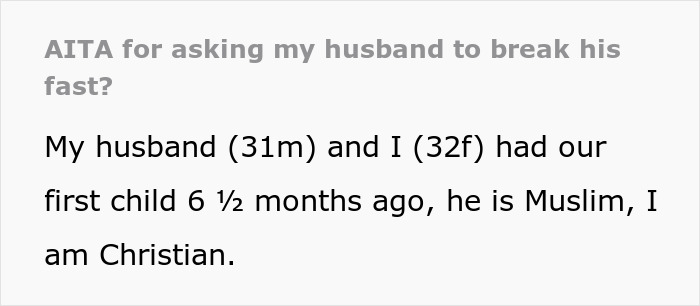 Man Loses Patience Mid-Ramadan Fast, Wife Gives Him An Ultimatum After Baby Becomes A Target