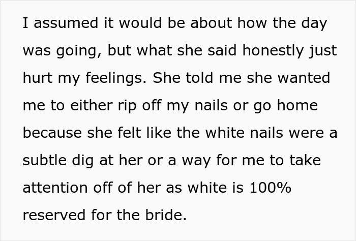 Bride Left In Tears After Friend Had The Audacity To Wear White Nails To Her Bridal Shower Bride Left In Tears After Friend Had The Audacity To Wear White Nails To Her Bridal Shower