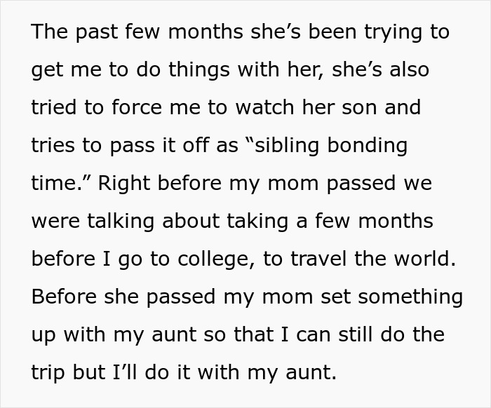 Teen Plans A Trip With Late Mom’s Sister, Loses It When Dad’s New Wife Tries To Take It Over Teen Plans A Trip With Late Mom’s Sister, Loses It When Dad’s New Wife Tries To Take It Over