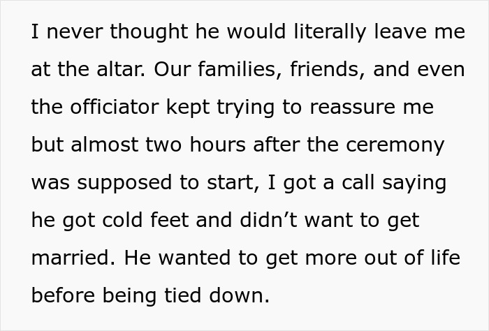 Man Ghosts Ex After Leaving Her At The Altar, Is Upset She Slept With Another Man The Same Night