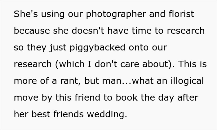 Woman Sets Her Wedding Date A Day After Her Best Friend's Ceremony, Guests Decline Her Invitation