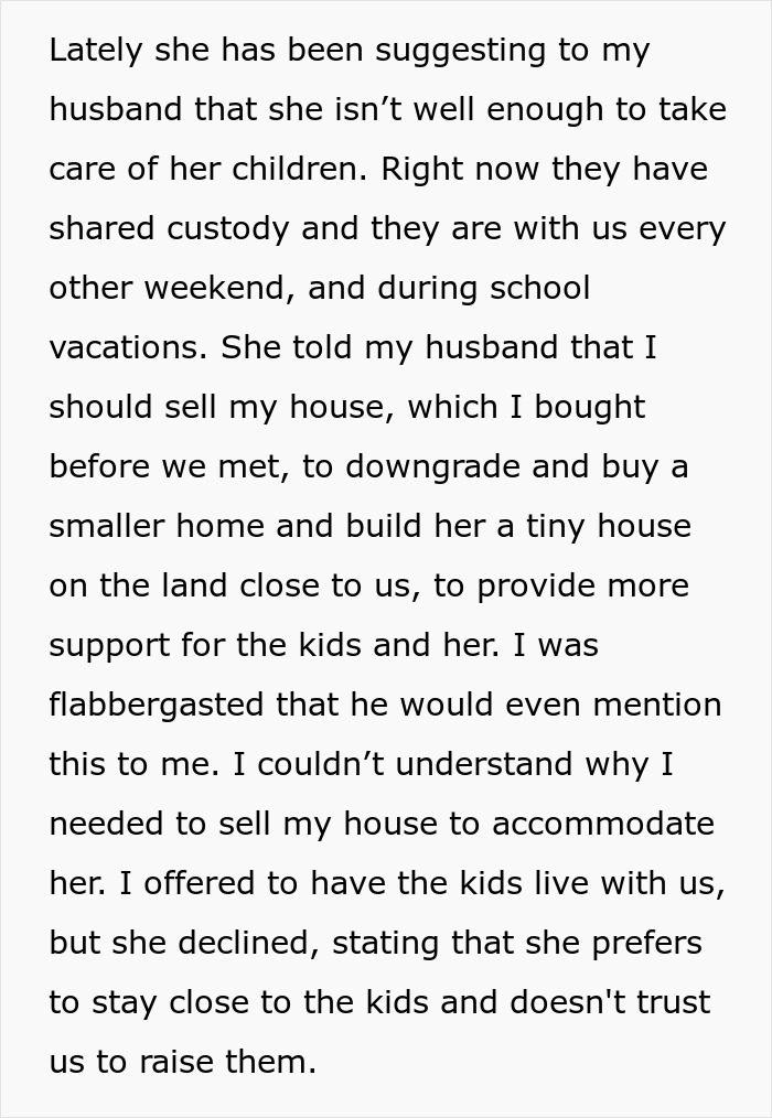 Woman Refuses To Sell Her Home To Cater To Husband&rsquo;s Ex&rsquo;s Needs, Asks If She&rsquo;s Wrong