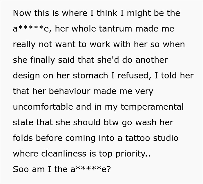 Text conversation about tattoo artist's experience with a difficult client and issues with hygiene in the studio. Text conversation about tattoo artist's experience with a difficult client and issues with hygiene in the studio.