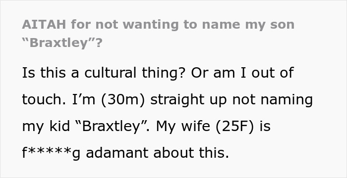 Man Asks If He&rsquo;s A Jerk For Disliking Wife&rsquo;s Choice For A Baby Name, Netizens Advise Him To Get Divorced