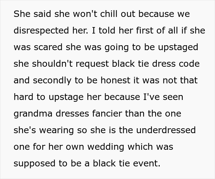 Entitled Bride Gets Shut Up By Wedding Guest Tired By Her Whines Over In-Laws 'Upstaging' Her Entitled Bride Gets Shut Up By Wedding Guest Tired By Her Whines Over In-Laws 'Upstaging' Her