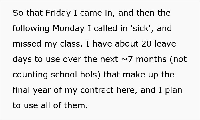 &ldquo;I Plan To Use All Of Them&rdquo;: Teacher Maliciously Complies With A Ridiculous Rule For Time Off
