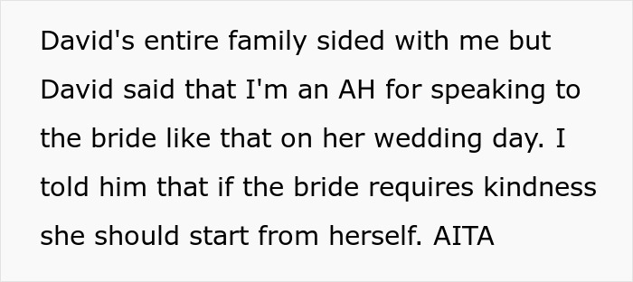 Entitled Bride Gets Shut Up By Wedding Guest Tired By Her Whines Over In-Laws 'Upstaging' Her Entitled Bride Gets Shut Up By Wedding Guest Tired By Her Whines Over In-Laws 'Upstaging' Her
