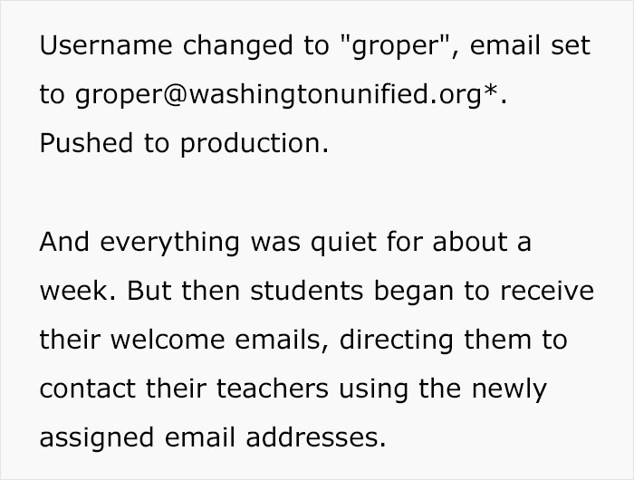 Teacher Has &lsquo;Unfortunate&rsquo; Initials, Admin Tells IT Guy To Go With Standard Structure Anyway 