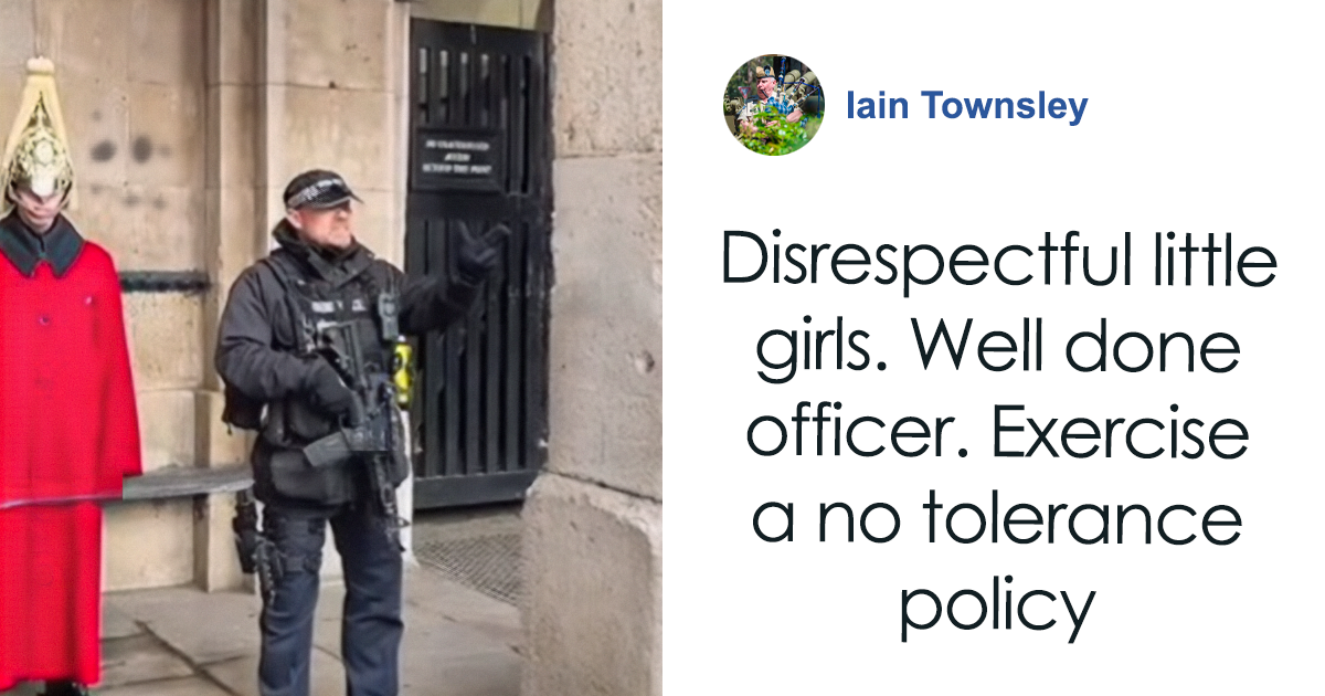 “He’s Got A Long Day”: Police Officer Berates American Tourists Who Can’t Stop Ridiculing King’s Guard