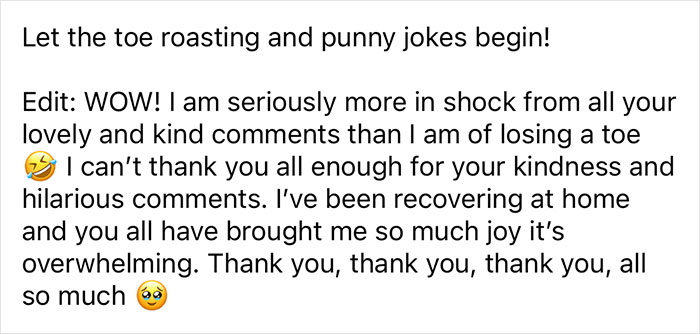 Woman Says The Bond With Her Cat Was Strengthened After The Cat Sneakily Consumed Her Toe