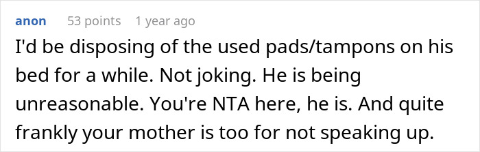 Dad Asks Teen To Throw Away Menstrual Products In Kitchen, She Refuses, So He Dumps Them On Her Bed Dad Asks Teen To Throw Away Menstrual Products In Kitchen, She Refuses, So He Dumps Them On Her Bed