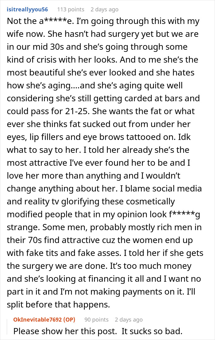 &ldquo;AITA For Being Truthful And Admitting That I Find My Wife Unattractive After Her Surgery?&rdquo;