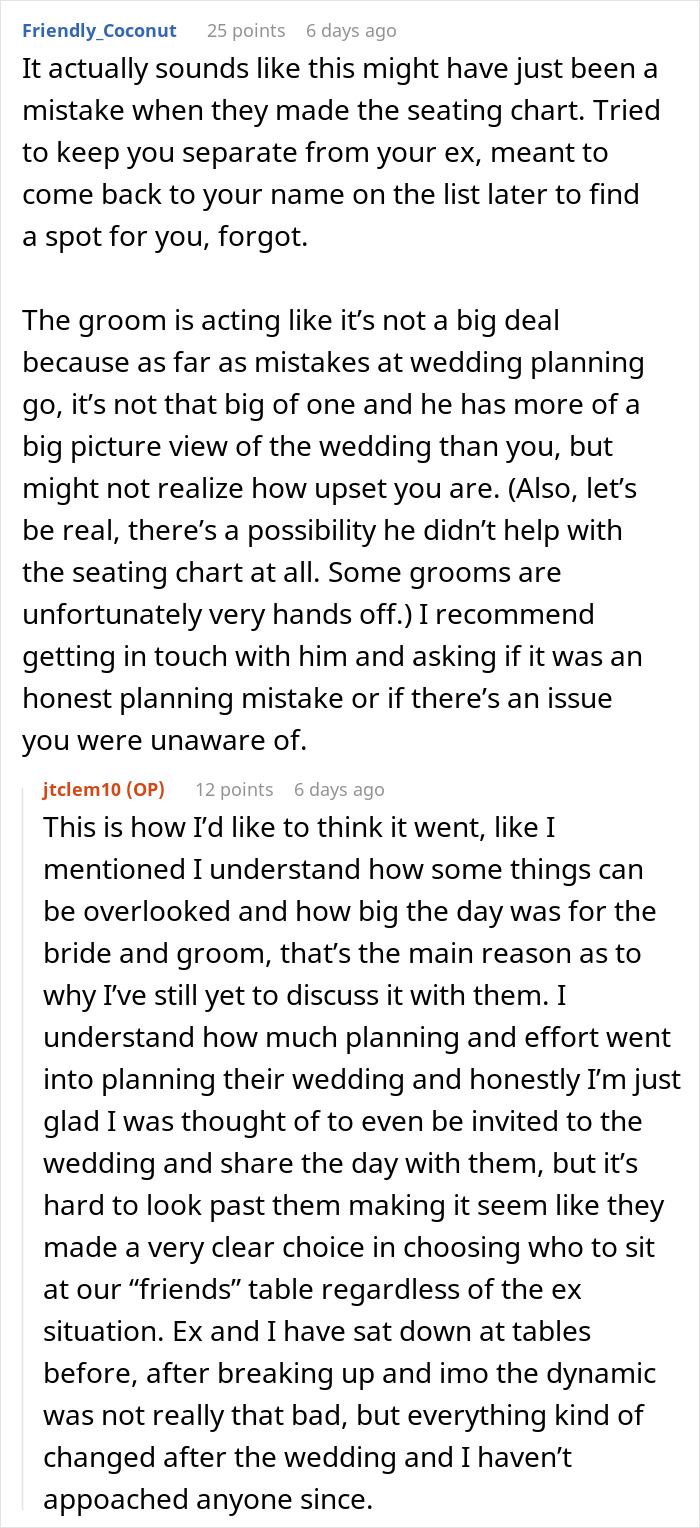 Person Attends 'Best Friend's' Wedding, Finds No Saved Seat For Them At The Reception