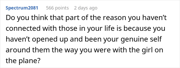 Man Begins To Question All The People In His Life After He Meets A Random Woman On A Plane