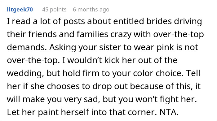 Pretty In Pink: Tomboy Throws A Fit Over Bridesmaid Dress, Threatens To Skip Sister&rsquo;s Wedding