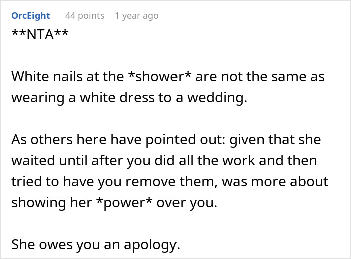 Bride Left In Tears After Friend Had The Audacity To Wear White Nails To Her Bridal Shower Bride Left In Tears After Friend Had The Audacity To Wear White Nails To Her Bridal Shower