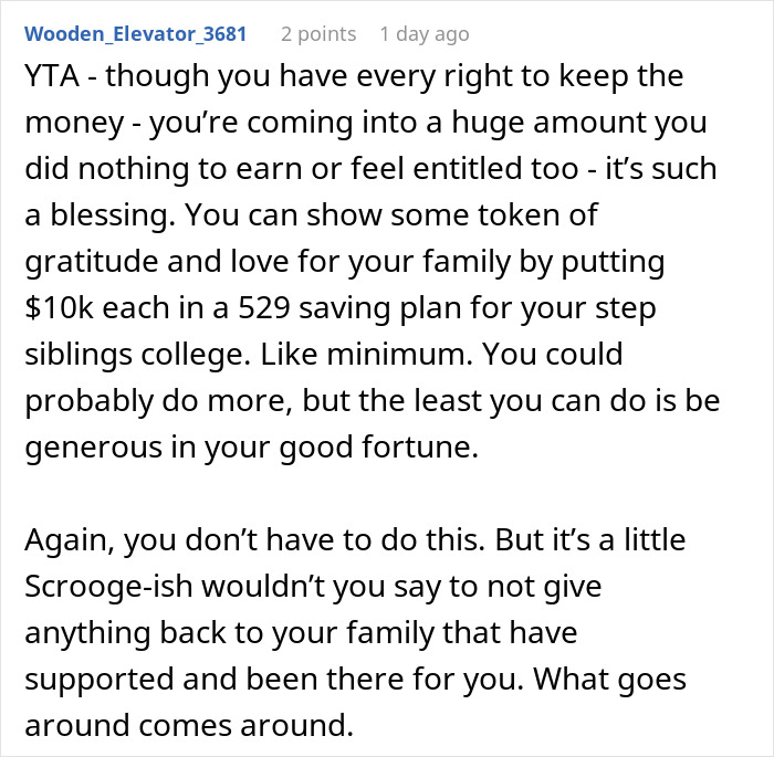 Parents Expect Son To Share His Huge Inheritance With Half-Siblings, Can't Believe He Won't Parents Expect Son To Share His Huge Inheritance With Half-Siblings, Can't Believe He Won't